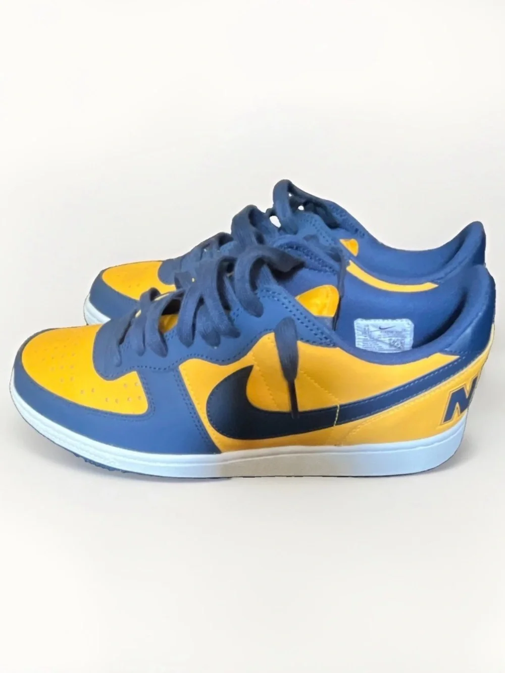 Nike men Low-Top dunks Sneakers in Yellow and Navy Blue